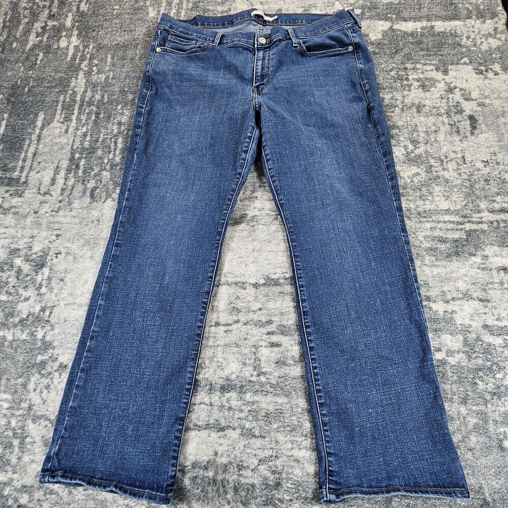 Levi's Women's 18W S Classic Straight Leg Blue Jeans Stretch Medium Wash Denim